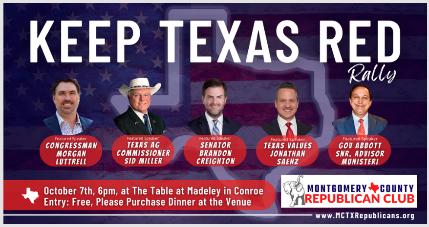 Montgomery County Republican Club Keep Texas Red Rally